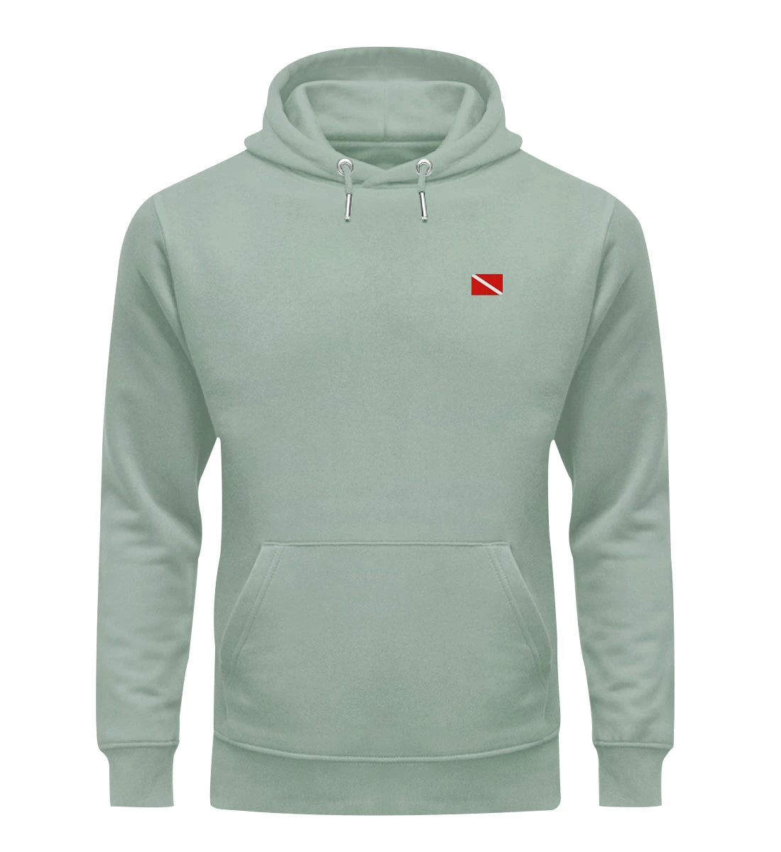Taucherflagge gestickt - Bio Hoodie mit Stick