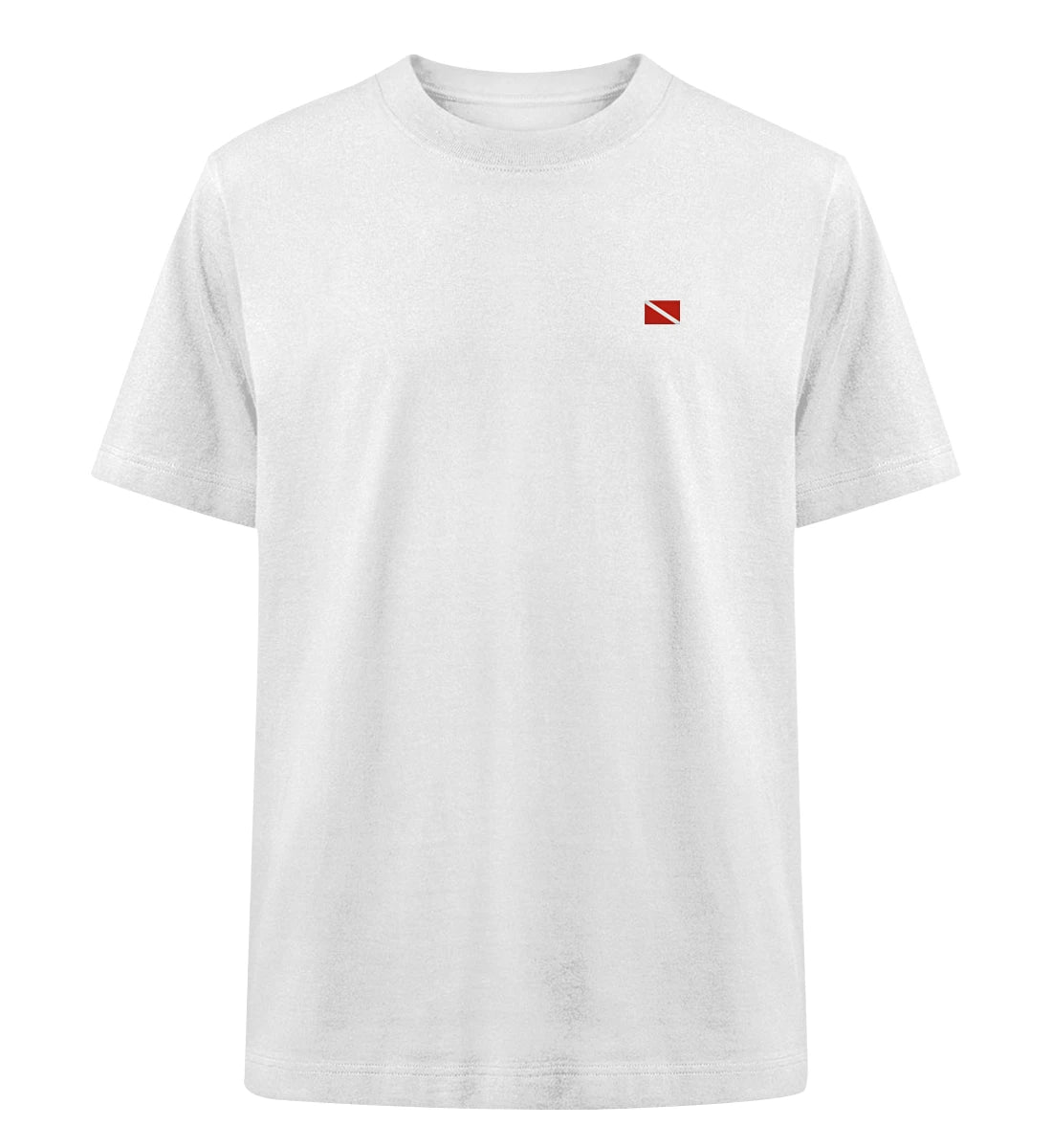Taucherflagge gestickt - 100 % Bio Oversized T-Shirt mit Stick