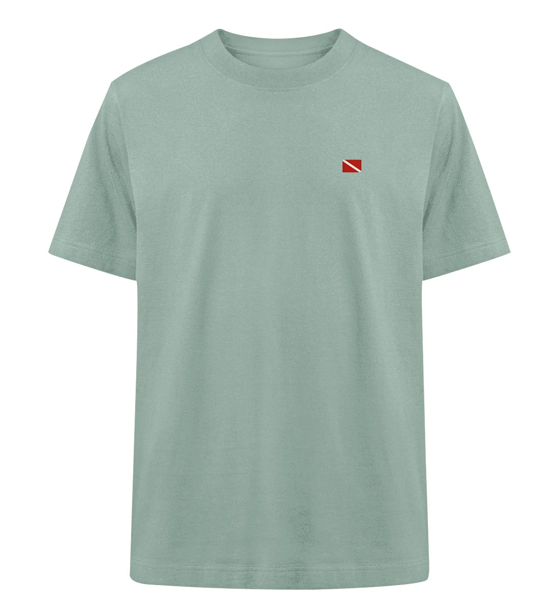 Taucherflagge gestickt - 100 % Bio Oversized T-Shirt mit Stick
