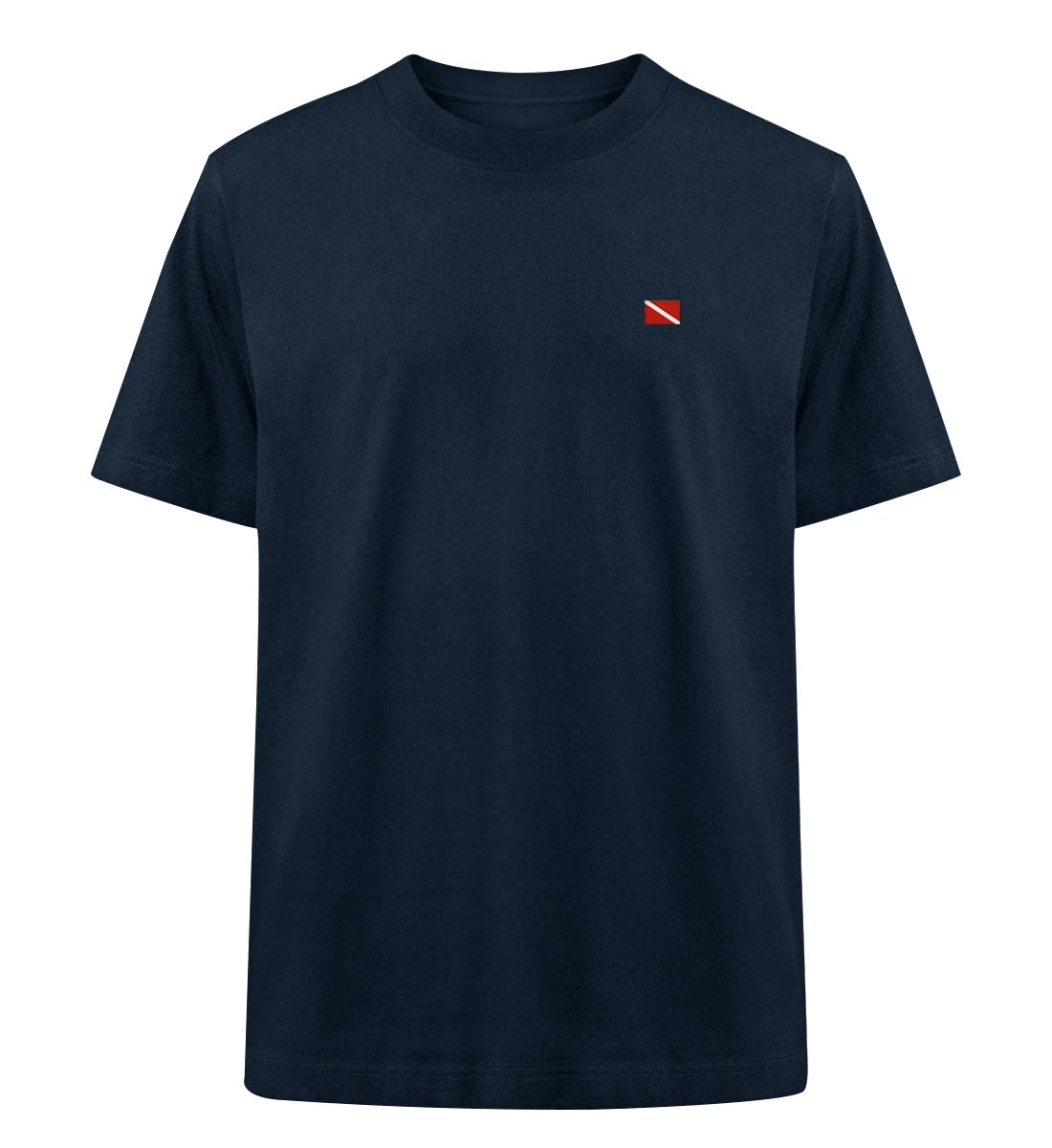 Taucherflagge gestickt - 100 % Bio Oversized T-Shirt mit Stick