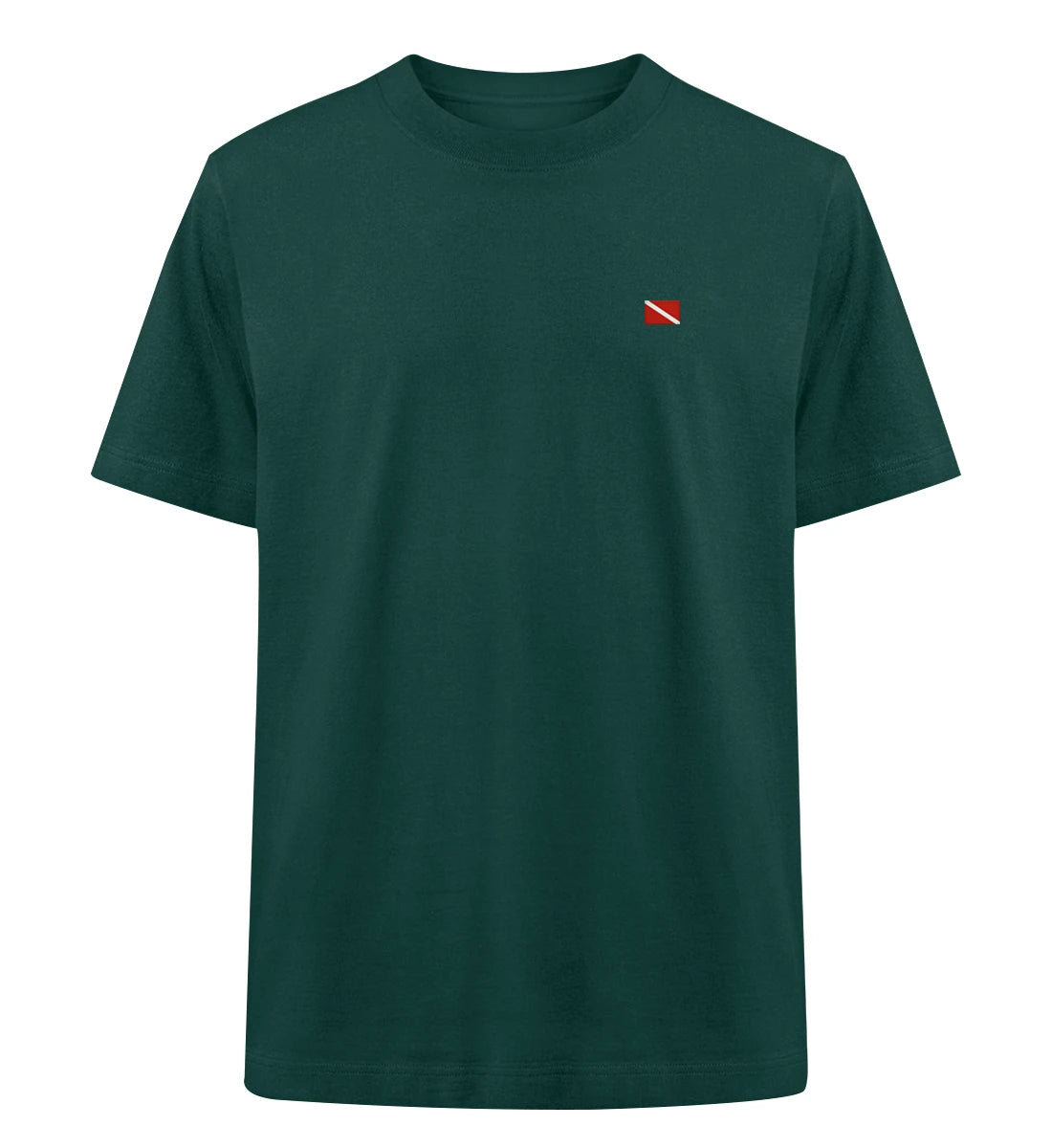 Taucherflagge gestickt - 100 % Bio Oversized T-Shirt mit Stick