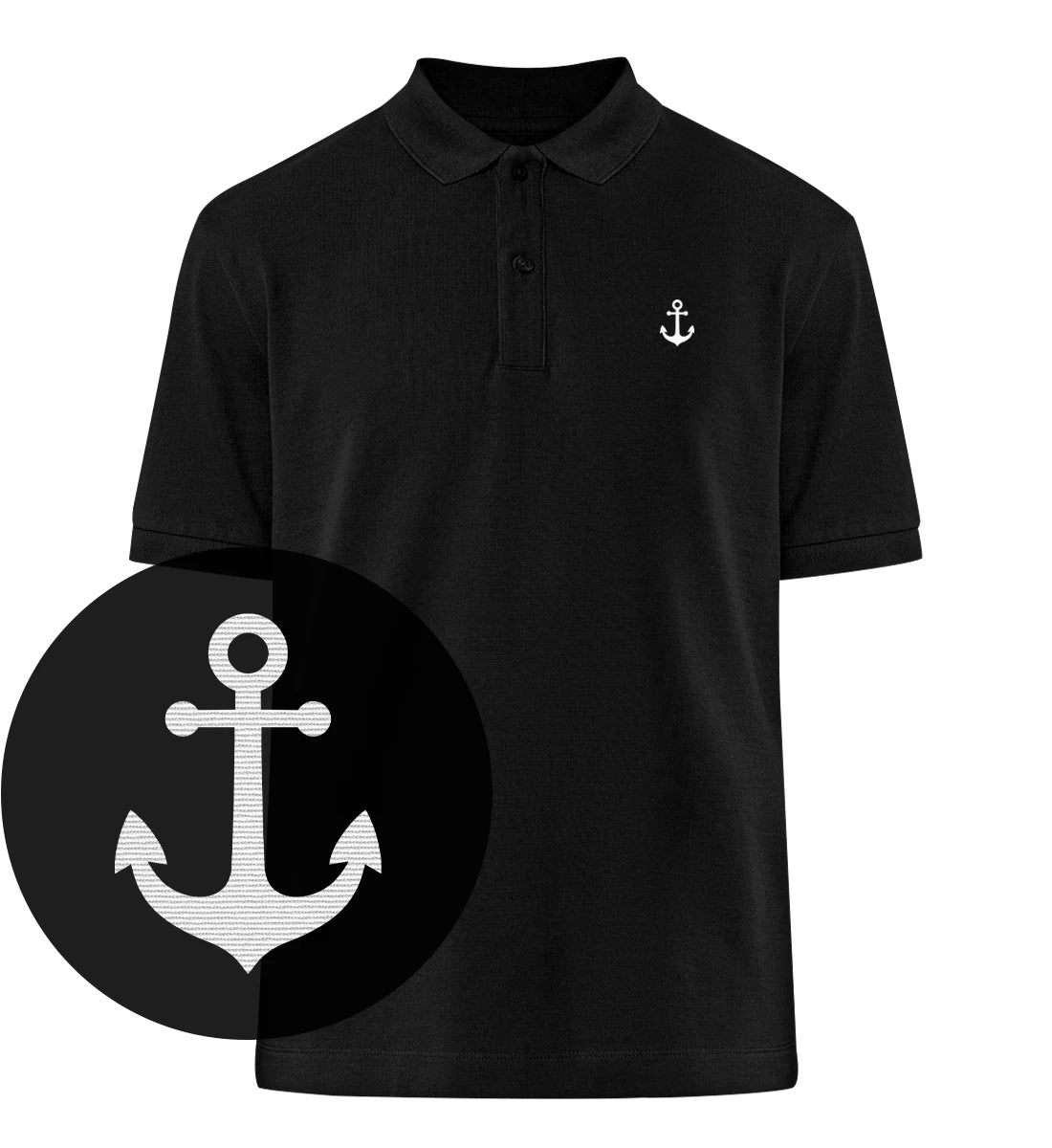 Anker gestickt - 100 % Bio Polo-Shirt mit Stick