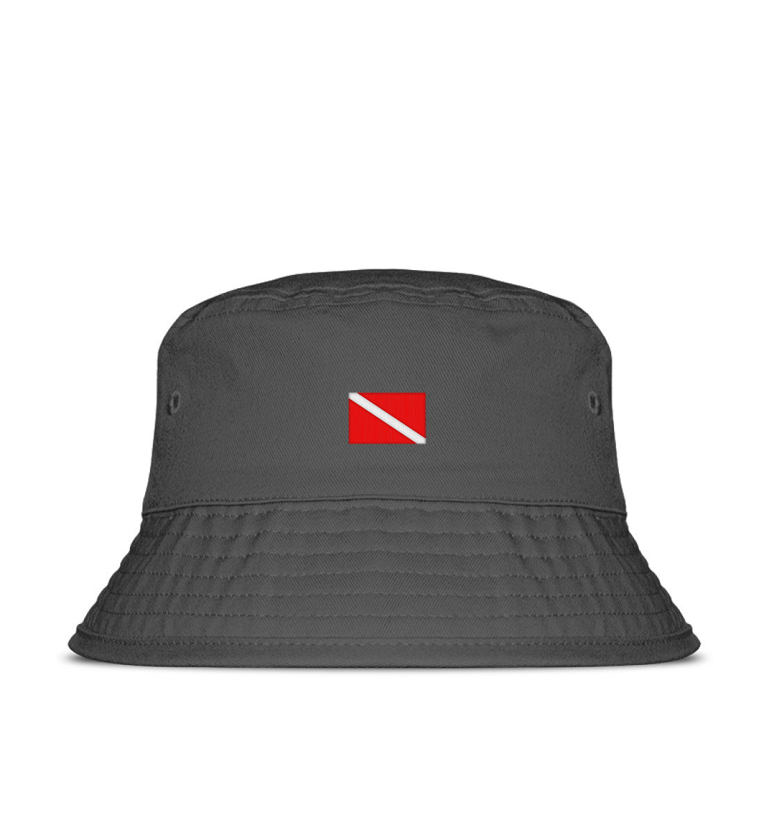 Taucherflagge gestickt - Organic Bucket Hat mit Stick