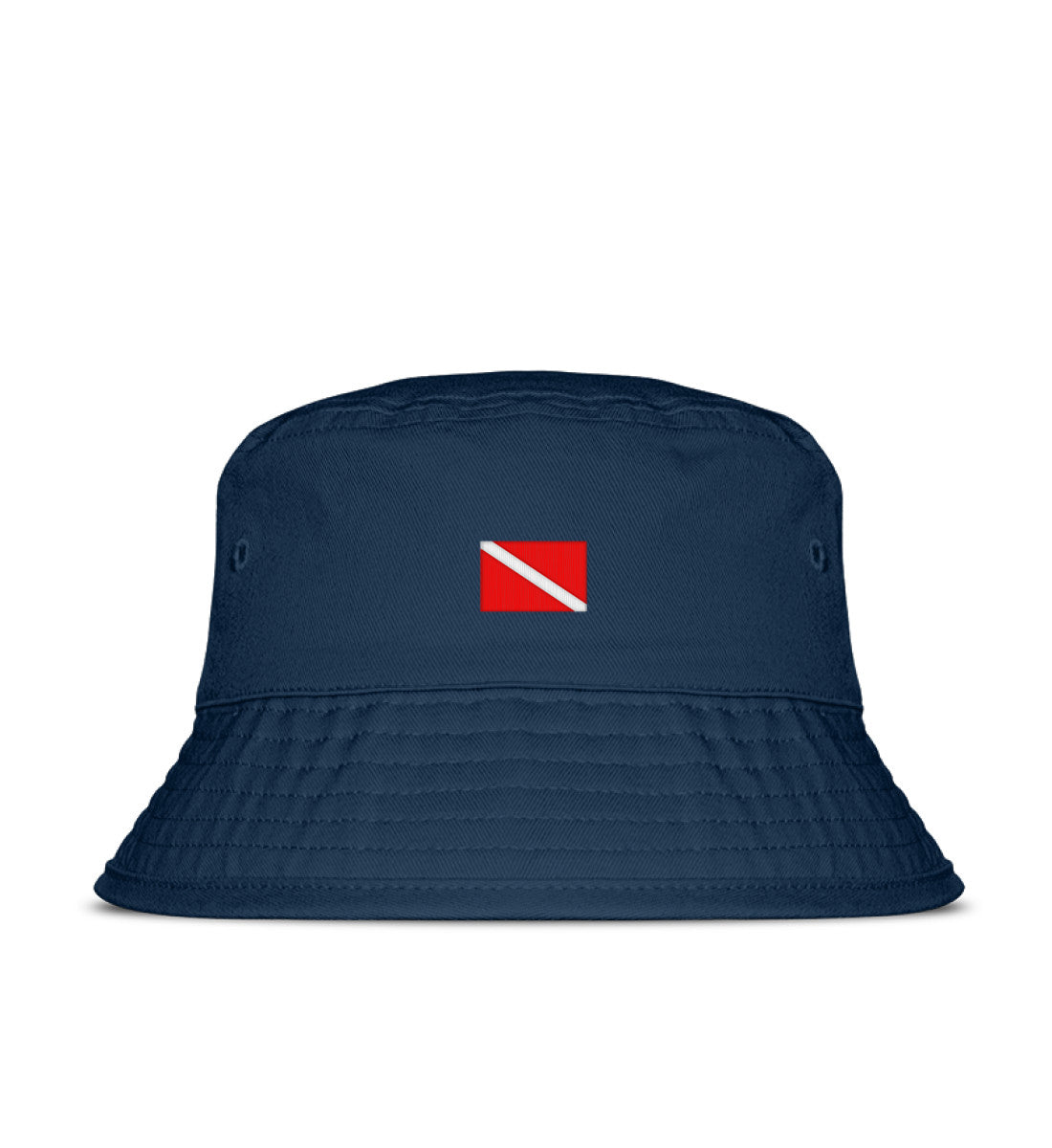Taucherflagge gestickt - Organic Bucket Hat mit Stick