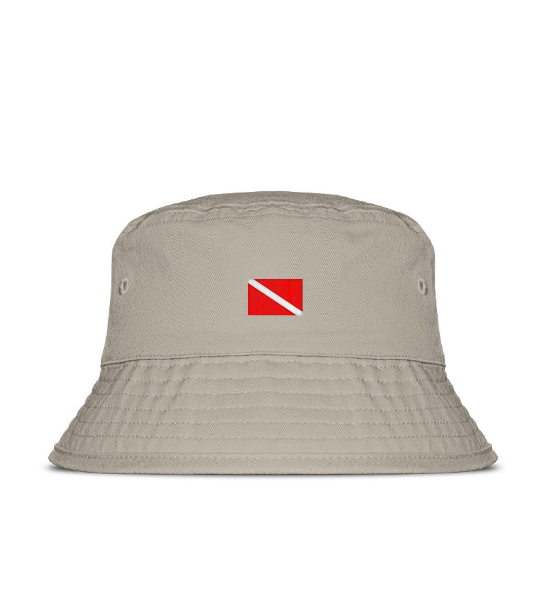 Taucherflagge gestickt - Organic Bucket Hat mit Stick