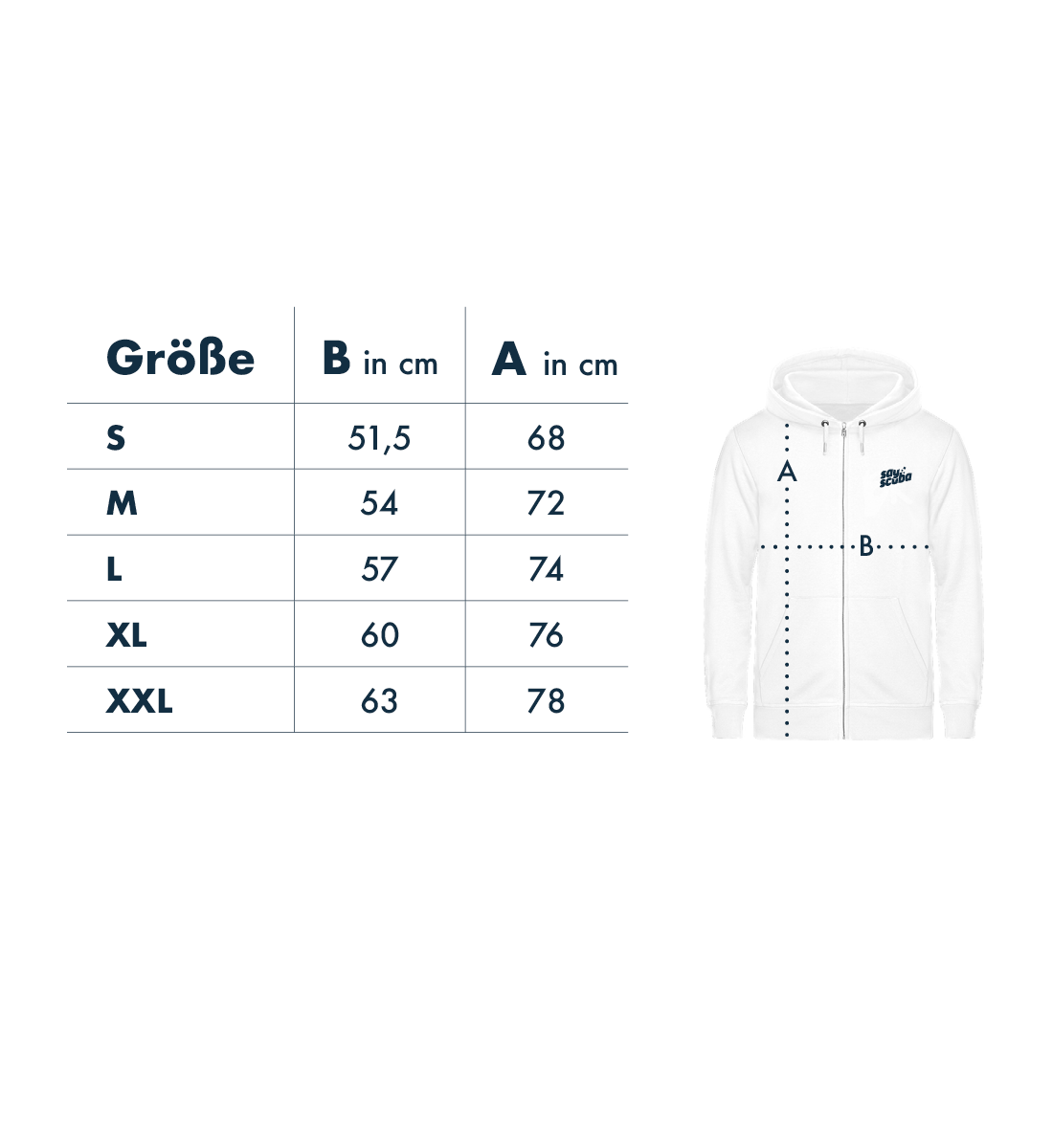 Anker gestickt - Bio Zip Hoodie mit Stick