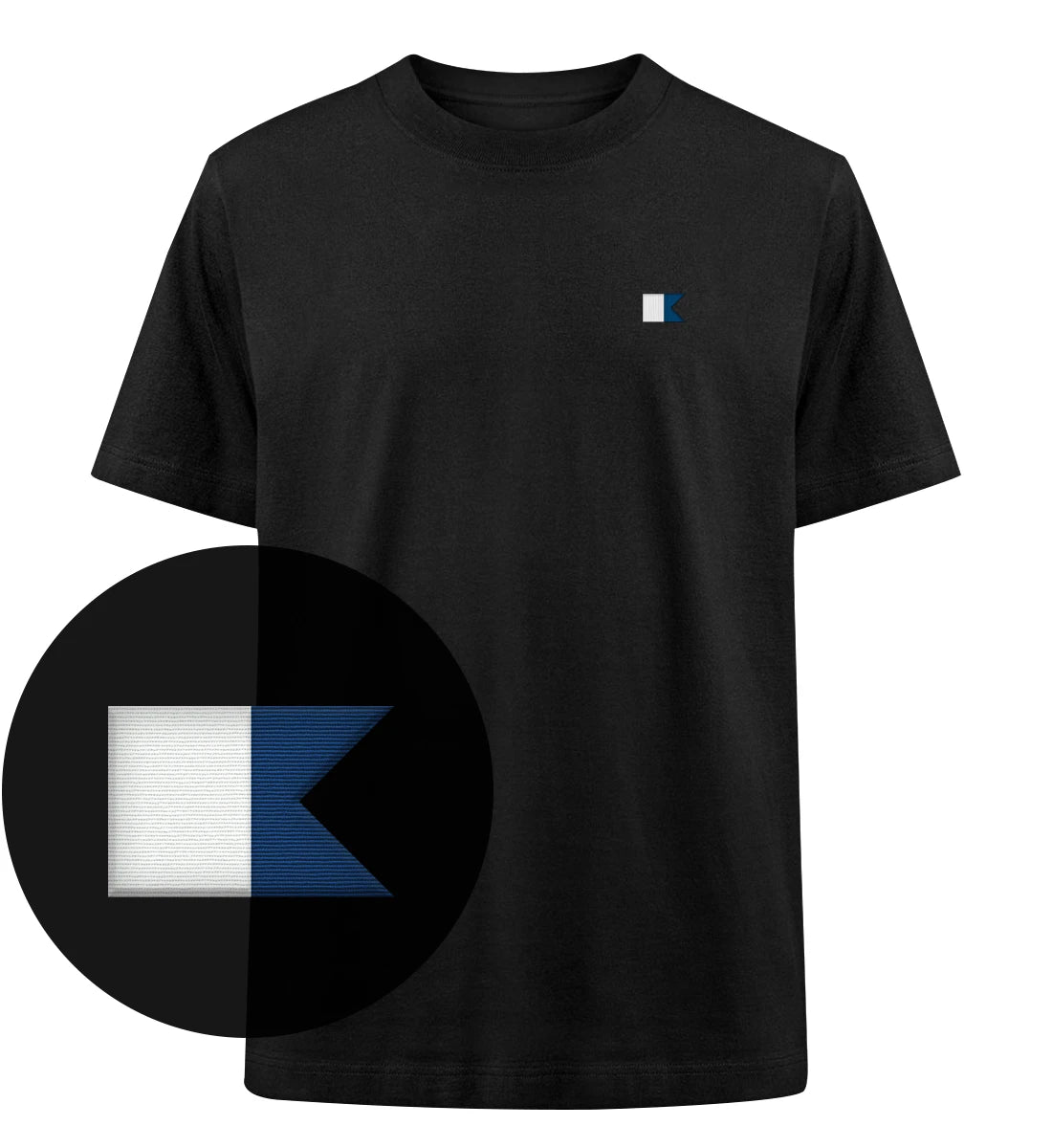 Alphaflagge gestickt - 100 % Bio Oversized T-Shirt mit Stick