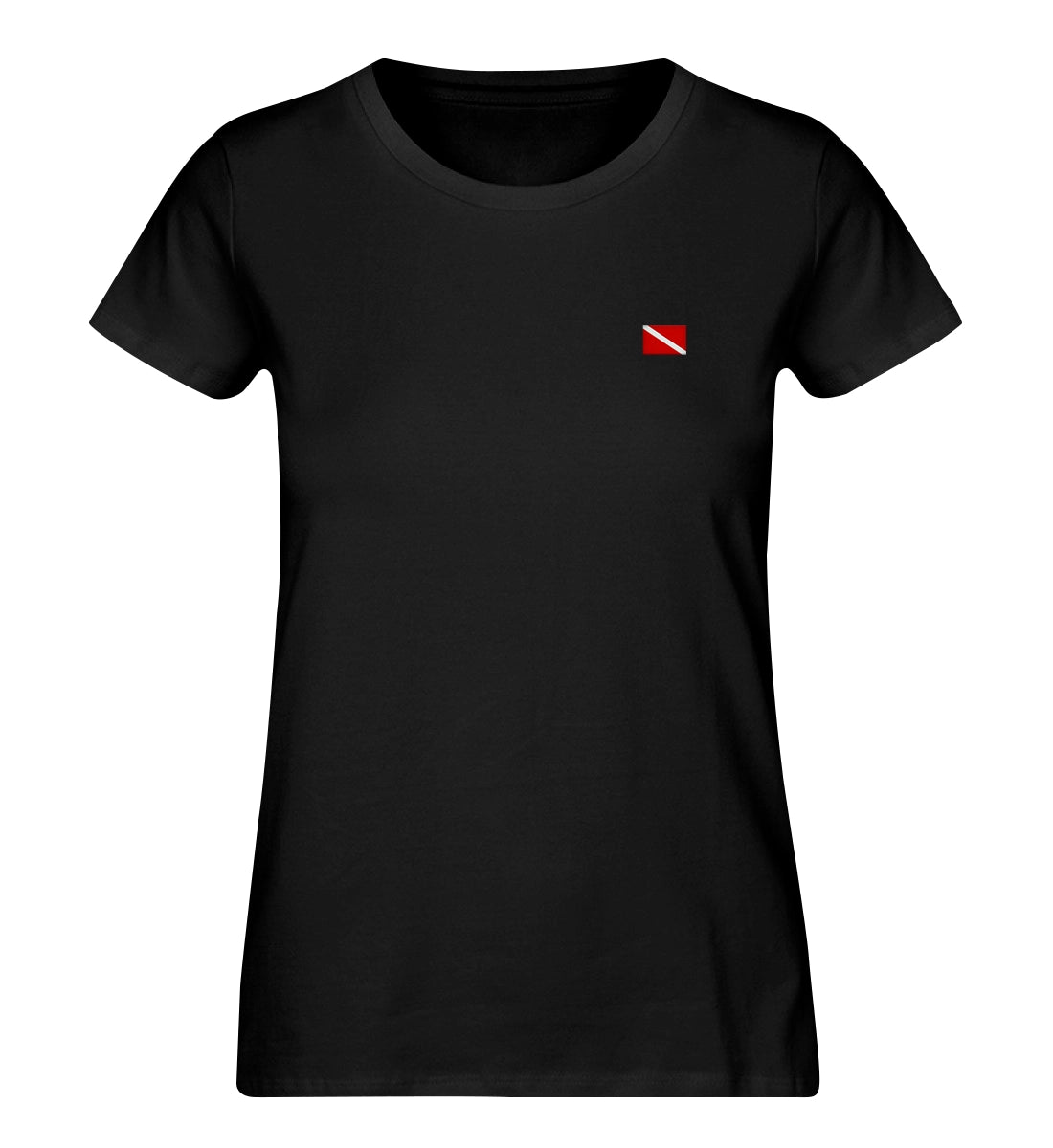 Taucherflagge gestickt - 100 % Bio Frauen Shirt mit Stick