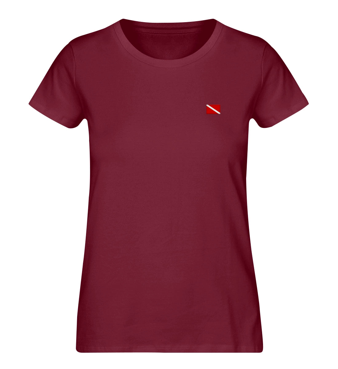 Taucherflagge gestickt - 100 % Bio Frauen Shirt mit Stick