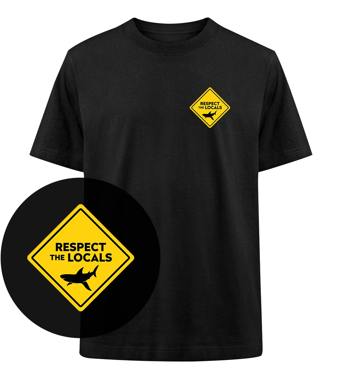 Respect the Locals / sharks - 100 % Oversized Bio T-Shirt