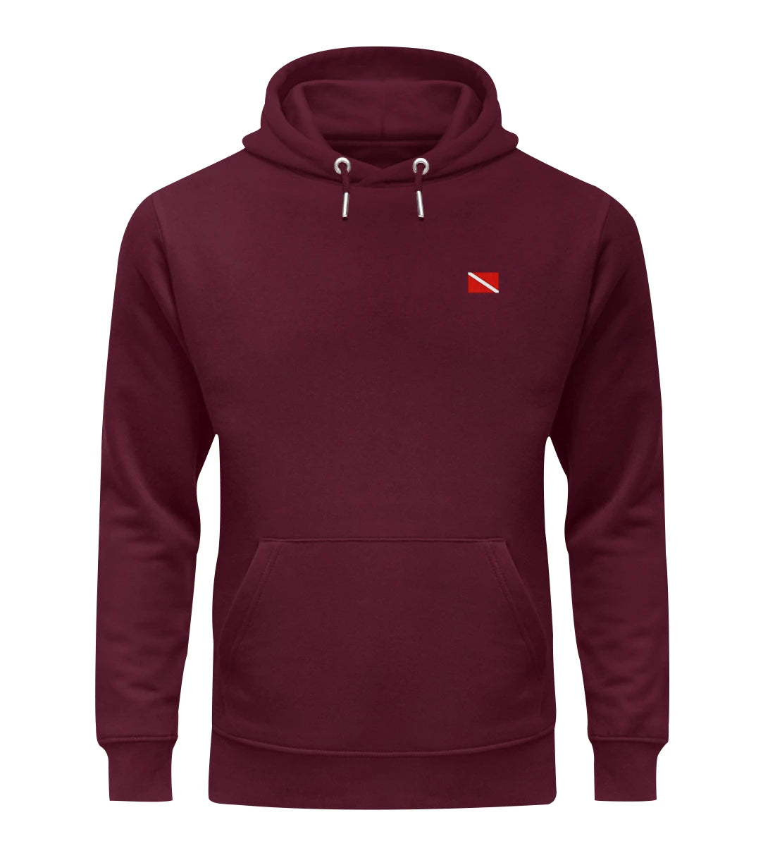 Taucherflagge gestickt - Bio Hoodie mit Stick