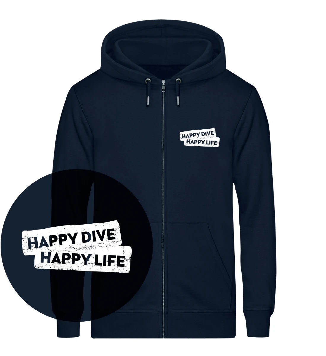 Happy Dive Happy Life - Bio Zip Hoodie